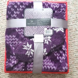 Soft throw blanket and sock set.